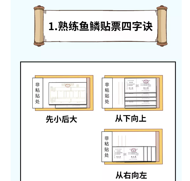 貼憑證時(shí)，如何快速搞定大疊發(fā)票？老會(huì)計(jì)的方法太簡單了?。ǜ紧~鱗貼票法）